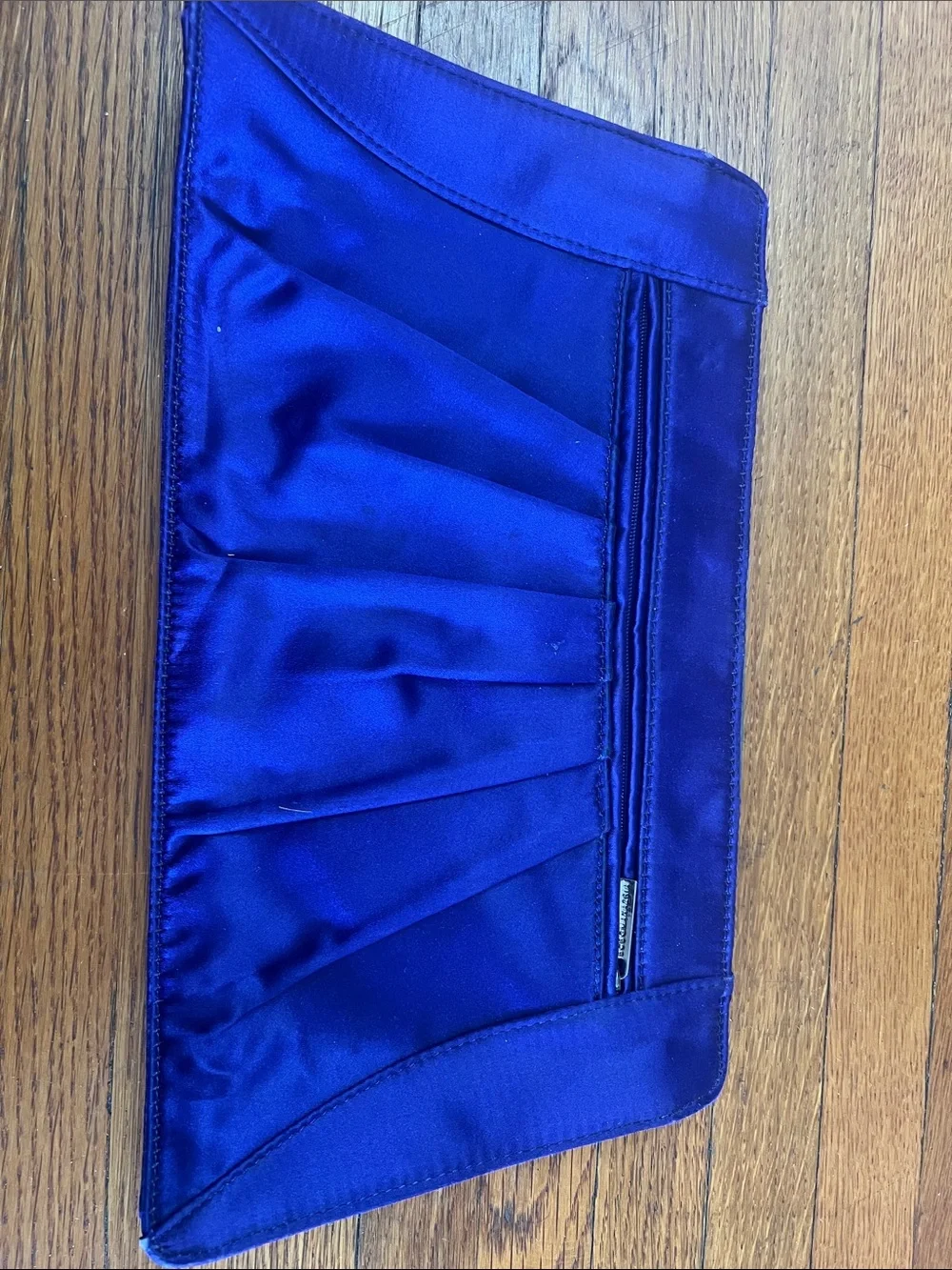 BCBG Elegant PURPLE Satin Clutch with Silver Accent